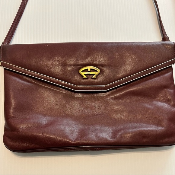 Handbags - Etienne Aigner Vintage Burgundy Monogram Purse With Strap